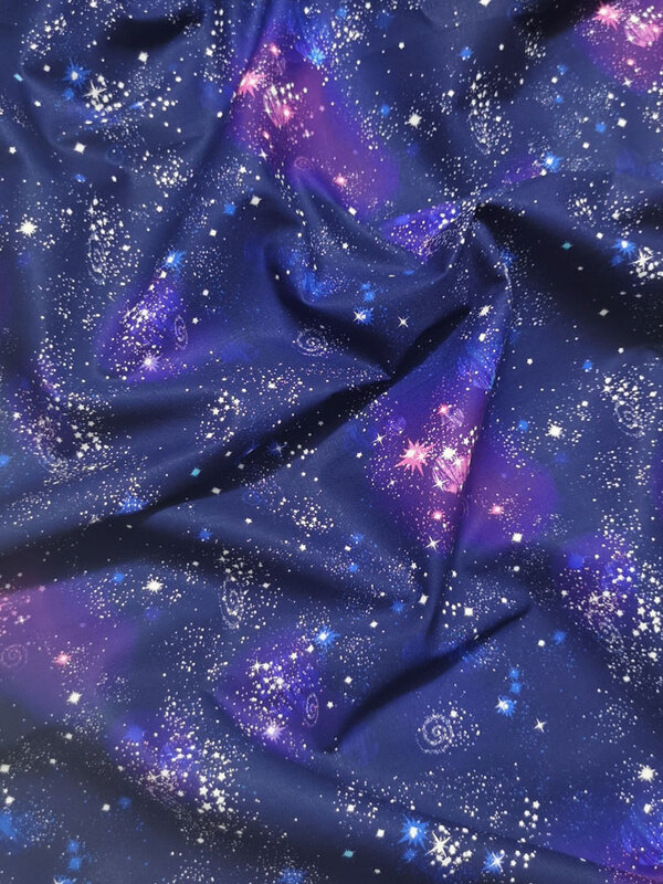 Universe Galaxy Night Sky Donkerblauw Astronomie Melk Weg Flare Ster Katoen Naaien Doek Jurk Textiel Tissue
