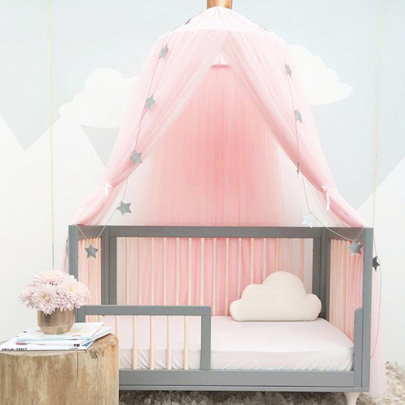 Cortina decorativa para quarto de bebês, tenda, mosquiteiro, cobertura, coroa, rede, decoração, princesa