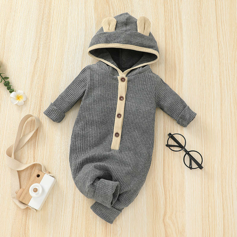 生まれたばかりの赤ちゃんのための綿のジャンプスーツ,ユニセックスの服,ニットロンパース,長袖,かわいい,秋,2021