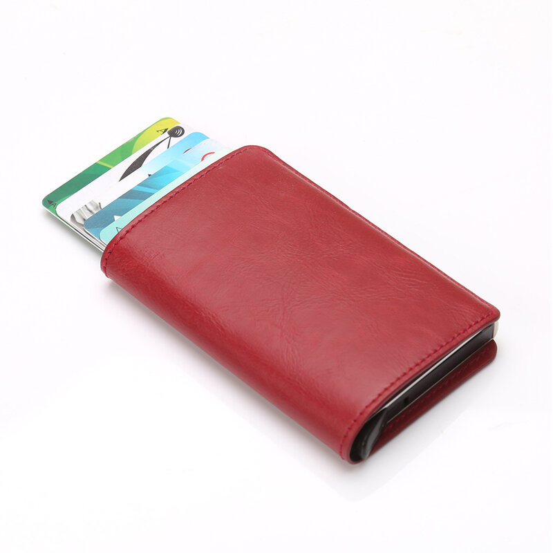2019 cienkie posiadacze kart kredytowych biznes etui na dowód moda automatyczne posiadacz karty RFID blokowanie portfele na banknoty aluminiowe