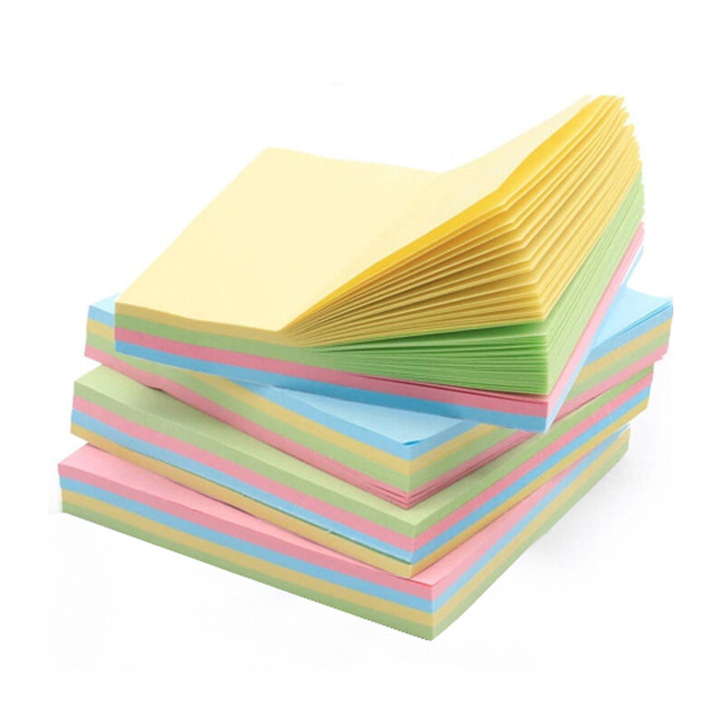 100Pcs Office Accessoires Kleur Sticky Notes 76*76 Memo Pad Papier N Keer Vierkante Creatieve Briefpapier Schoolbenodigdheden notebook