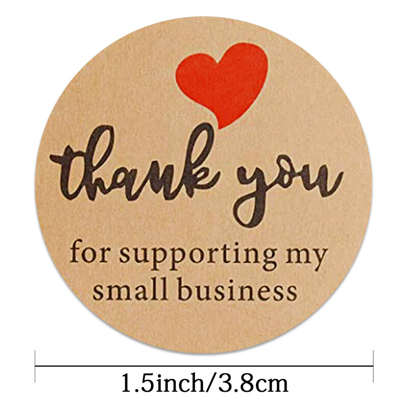 500pcs Kraft Round Bronze Paper Label Stickers Thank You Stickers for Wedding Business Cards Envelope Seals Stationery Stickers