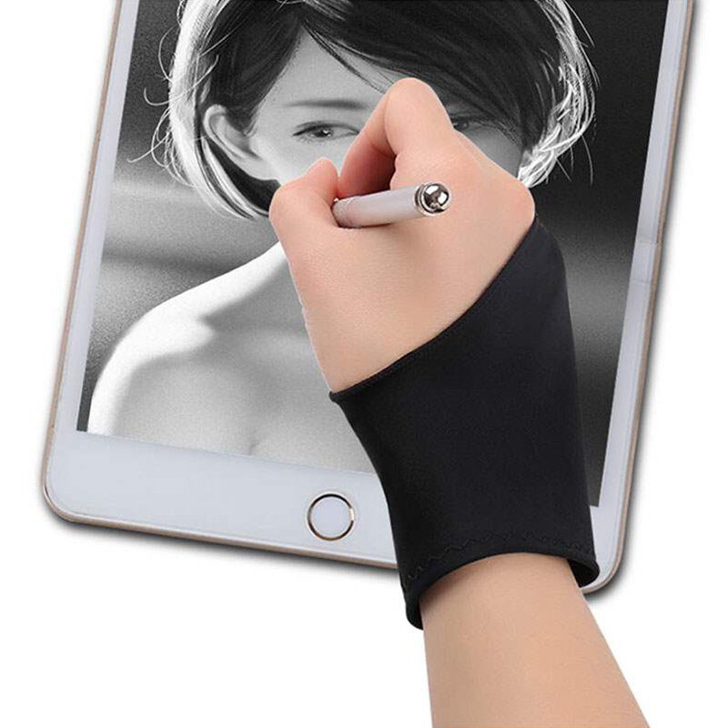 Guante de arte antiincrustante de dos dedos que se puede utilizar como funda de dedo para tableta, ordenador, Ipad, pantalla táctil