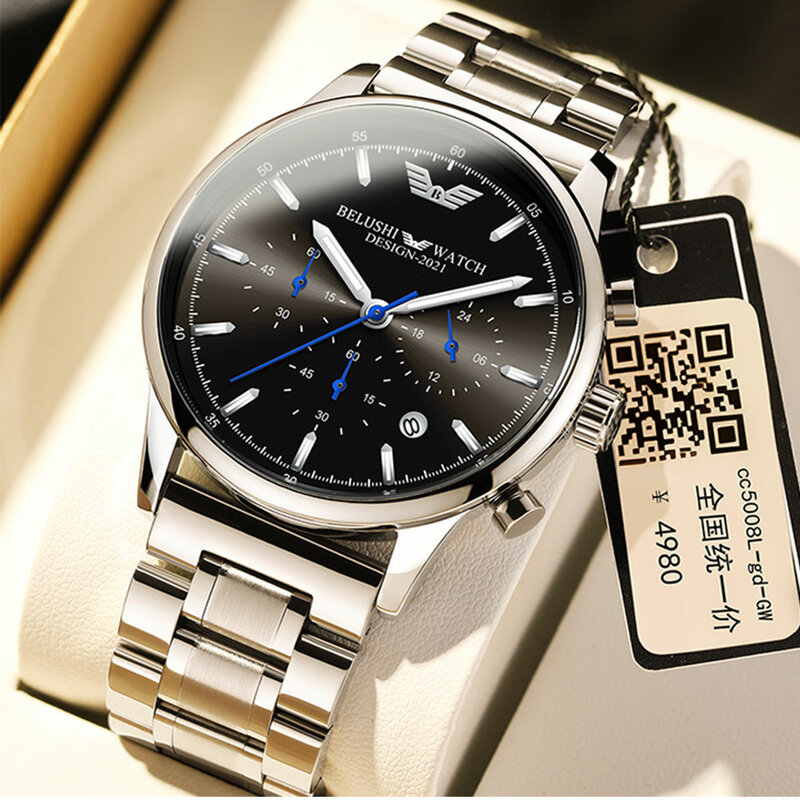 Relogio masculino relógios masculinos belushi relógio para homem cronógrafo à prova dwaterproof água esportes relógios masculino 2021 relógio de quartzo masculino de luxo