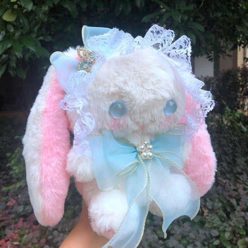 Lolita Hana No Ko Lunlun-Bolso de oso conejo de encaje Kawaii, bolsa de mensajero suave JK, accesorios de regalo para niña