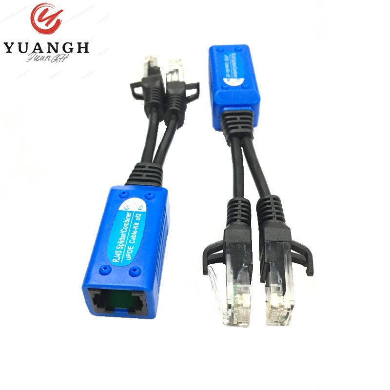 Cable combinador divisor POE para dos cámaras, adaptador de red, conector RJ45, fuente de alimentación pasiva
