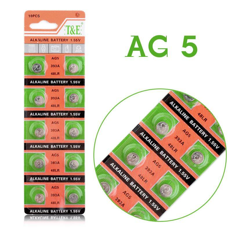AG5 1,55 V Alkaline Taste Batterie 120 stücke 60mAh LR754 393 SR754 193 393A 48LR G5A Cell-münze Batterien für Uhr Spielzeug