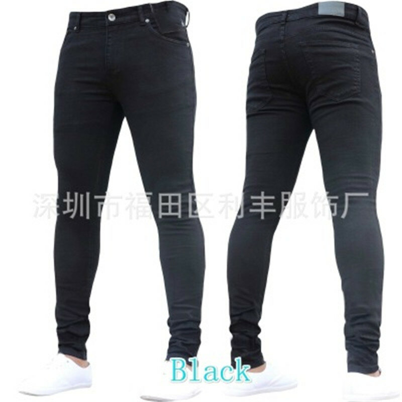 Jeans Men 2021 Skinny Mens Sexy fashion elastyczne spodnie jeansowe wiosna cienka prosta dżinsy rurki długie spodnie męskie
