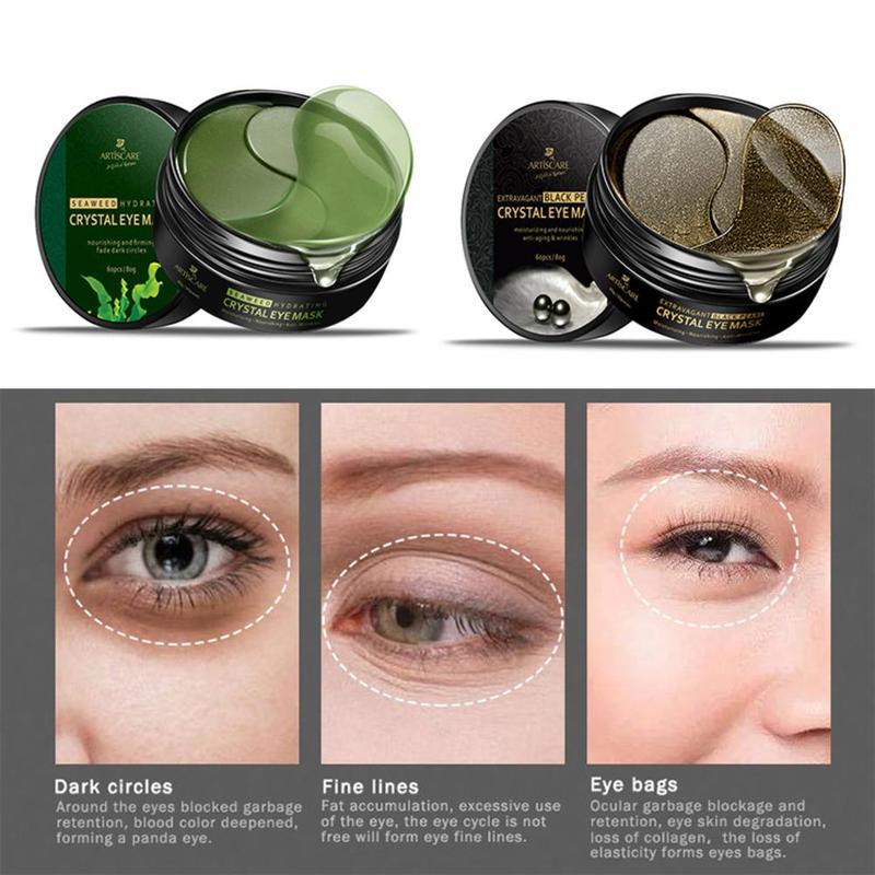 Black Pearl Anti Eye Mask riduzione dei cerchi scuri linee degli occhi gonfiore cura Fine rimuovi idratante W4Z3