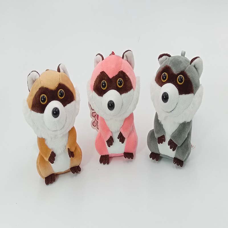 1 pc 13cm Kawaii simulation Little Raccoon Plush Toys Soft Stuffed Animal Cartoon Plush Keychain Bag Pendant Girls Toys Kid gift