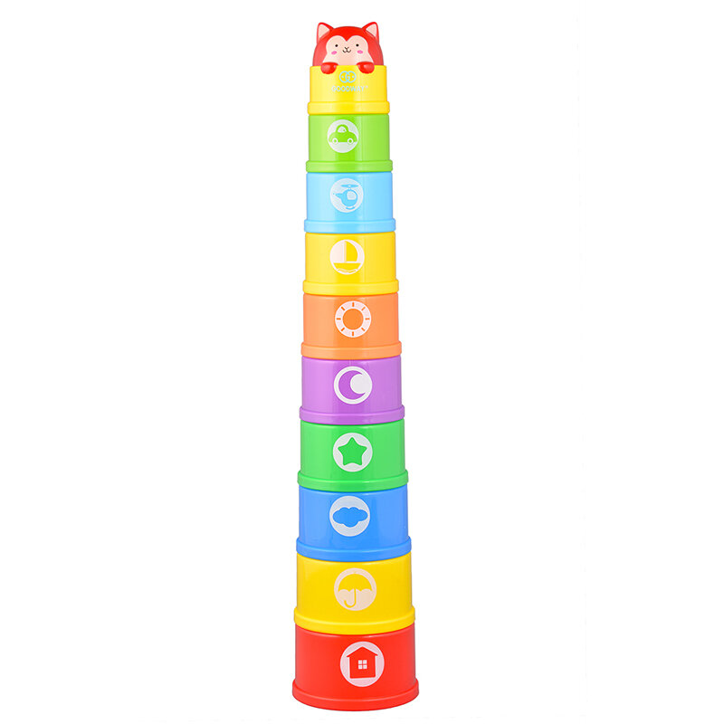 Bebê empilhamento copo brinquedos educativos do bebê arco-íris figuras torre dobrável engraçado pilhas copos contagem abs número carta brinquedos conjunto para o bebê