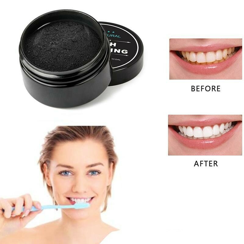 Polvo de cáscara de coco de carbón activado, polvo blanqueador de dientes, limpieza rápida, eliminación de manchas, pasta de dientes, higiene bucal, 30g