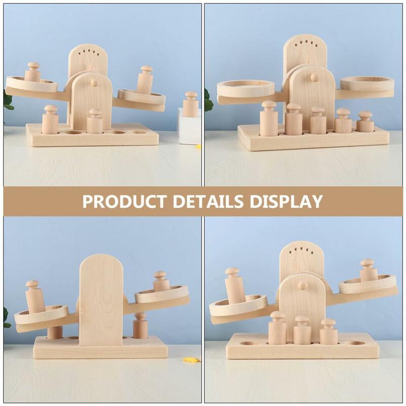 ESUN New Wooden Math Toys Balance Weights Toy Teaching Early Learning Educational Toys for Baby Wooden Scales For Children Gifts