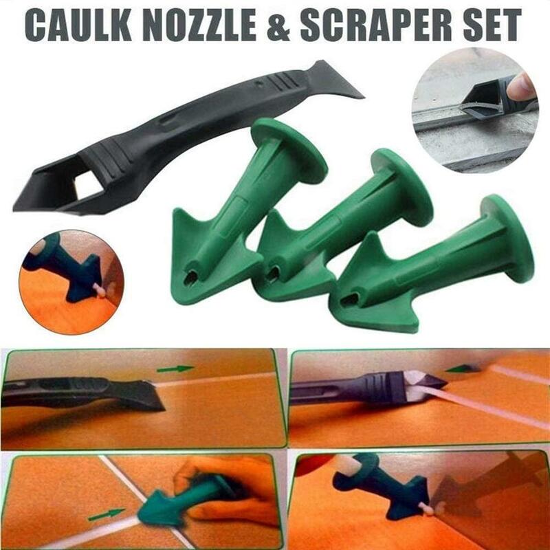 BINOAX Caulk Set di raschietti per ugelli sigillante riutilizzabile raschietto angolare strumenti per mastice per malta siliconica