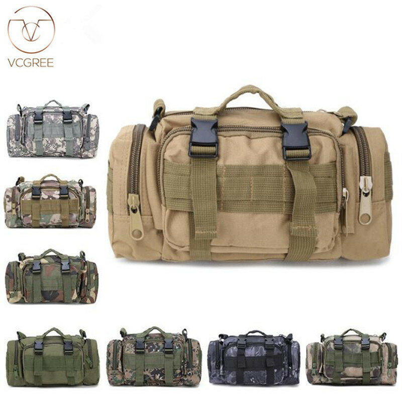 VCGREE 전술 허리 팩 군사 허리 가방 방수 옥스포드 벨트 가방 고품질 전술 위장 몰리 파우치 지갑 가방