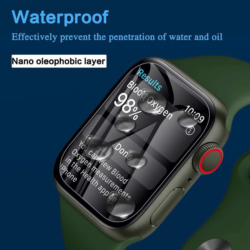 Pellicola salvaschermo HD per Apple Watch 45mm 41mm 44mm 40mm 42mm 38mm (vetro non temperato) iWatch Protector series 3 4 5 SE 6 7