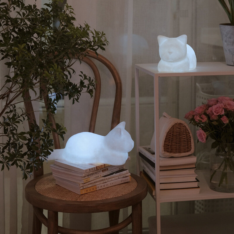 Lampe Led en forme de chat, design de dessin animé, luminaire décoratif d'intérieur, idéal pour la chambre à coucher ou le lit, idéal pour la Protection des yeux des enfants