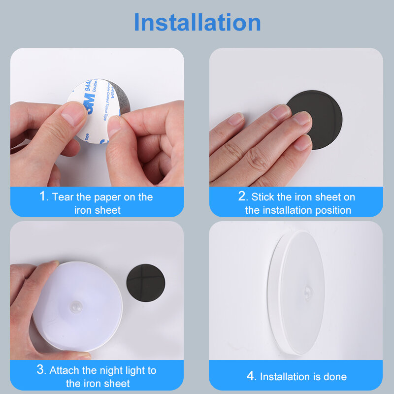USB Night Light Ultra-Thin Rechargeable LED Closet Lights Wireless Motion Sensor For Under Cabinet Counter Kitchen Hallway