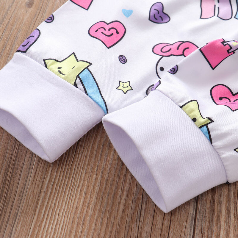 Комплект одежды для новорожденных девочек, кофта с единорогом, штаны и шапка, комплект из 3 предметов, весна-осень 2023
