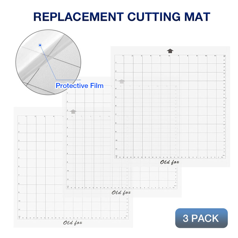 3Pcs Penggantian Cutting Mat Pad Transparan Perekat Tikar dengan Mengukur Grid 12 By 12-Inch untuk Silhouette Cameo mesin Plotter