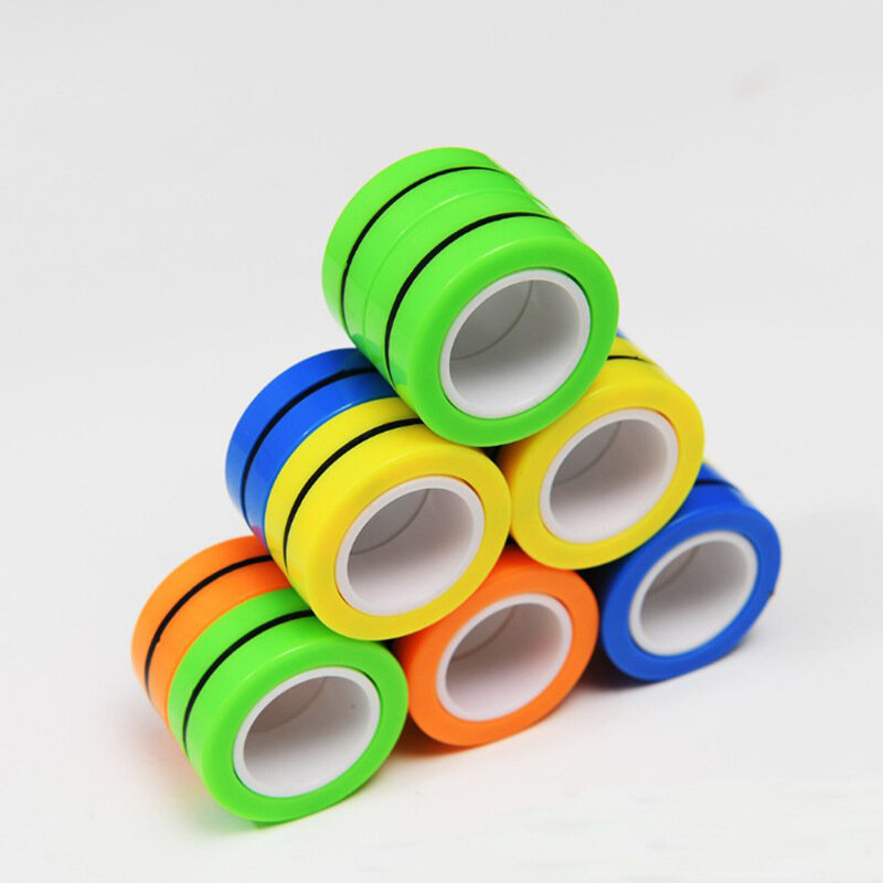 Stress Relief Magnetic Rings Fidget Toys For Anxiety Anti-Stress Roller Fingertip Toys Adult Children Finger Spinner Magic Rings