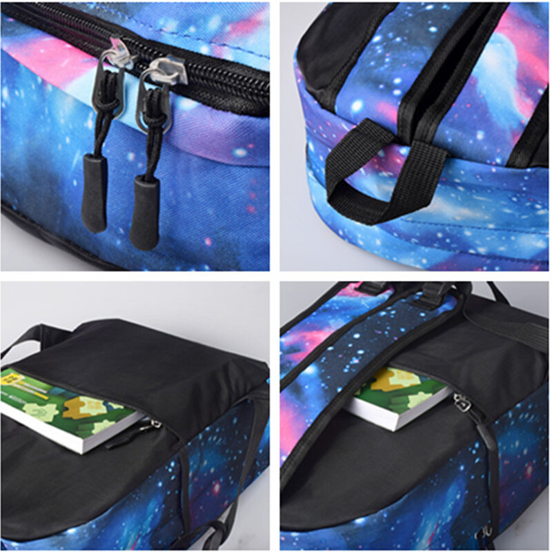 Blue Starry kids backpack school bags for boys with Anime Backpack For Teenager Kids school backpack mochila