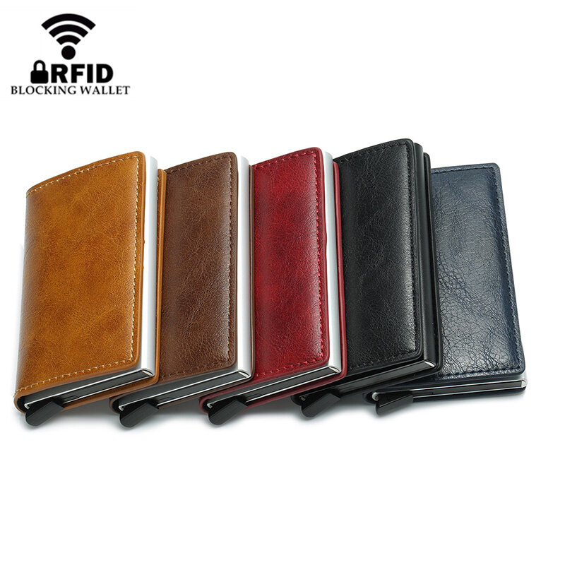 Zovyvol 2021 małe skórzane Slim portfele Mini portfele cienki futerał na karty Rfid mężczyźni portfel na pieniądze mężczyzna Vintage czarna krótka torebka
