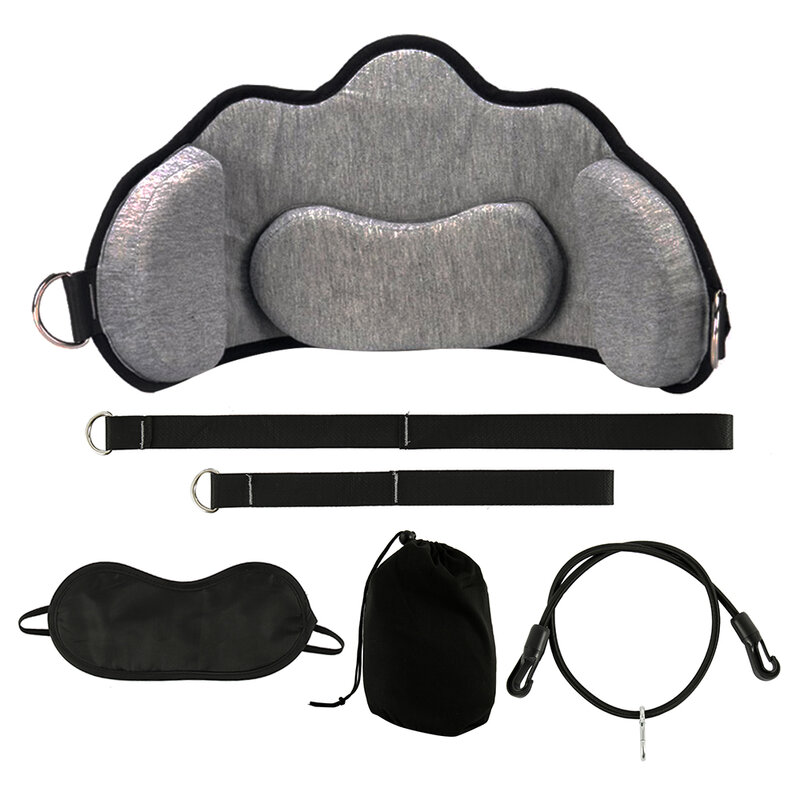 Hamac cervical portable pour adultes, facile à transporter, pour bureau, soulage le cou, mousse à mémoire de forme, oreiller + masque et accessoires
