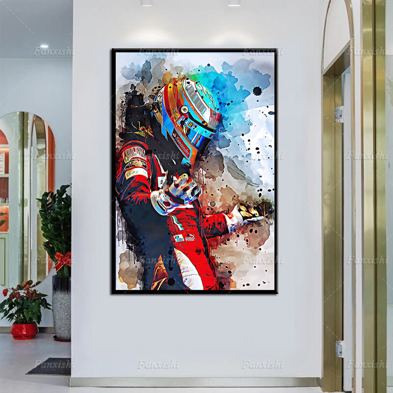 Fernando Alonso Poster F1 Graffiti Painting Posters and Prints Abstract Wall Art Canvas Pictures Home Living Room Decor Man Gift