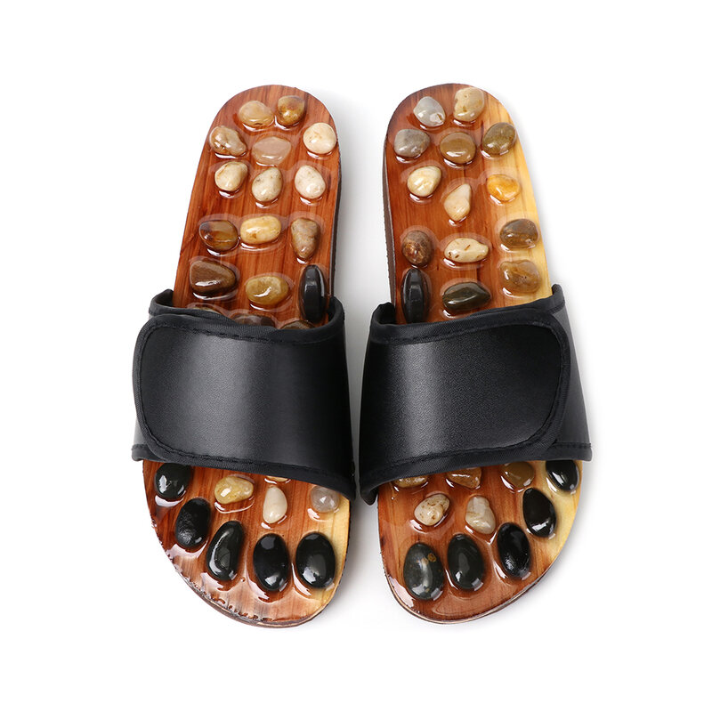 Großhandel Pebble Stein Fuß Massage Hausschuhe Reflexzonenmassage Füße Ältere Akupunktur Gesundheit Schuhe Sandalen Hausschuhe Gesunde Massager