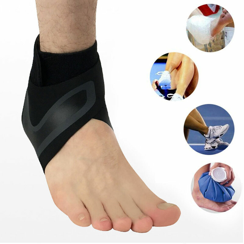 HAPPTYL Ankle Brace Compression Support Stabilizer-조정 가능한 염좌 부상 방지 축구 축구를위한 통기성 네오프렌