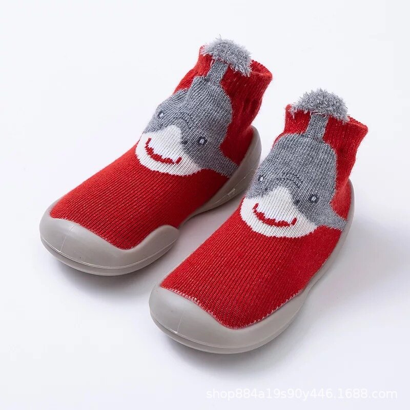 Zapatos antideslizantes para bebé, calcetín con suela de goma suave, para otoño, invierno y primavera