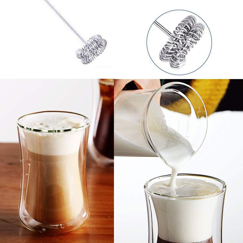 Milk Frother Electric Foamer Coffee Foam Maker Milk Shake Mixer Battery Milk Frother Jug Cup
