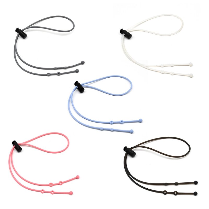 Cordón de silicona ajustable para mascarilla facial, cuerda multifunción para gafas, antipérdida, soporte para la boca, cordón colgante, 10 Uds.