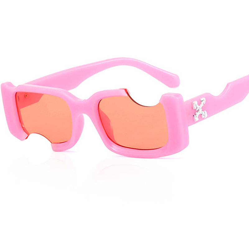 女性のためのレトロな正方形のフレームのサングラス,ブランド,デザイナー,ピンク,旅行,革,アンチグレア