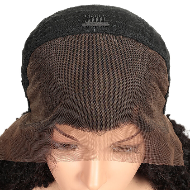 Perruque Lace Front Wig Remy naturelle Jerry bouclée, 13x4, 14-30 pouces, pre-plucked, densité 150% 180%