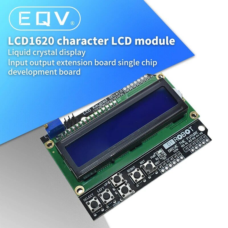 1 قطعة LCD لوحة المفاتيح درع LCD1602 LCD 1602 وحدة عرض ل ATMEGA328 ATMEGA2560 التوت بي UNO شاشة زرقاء
