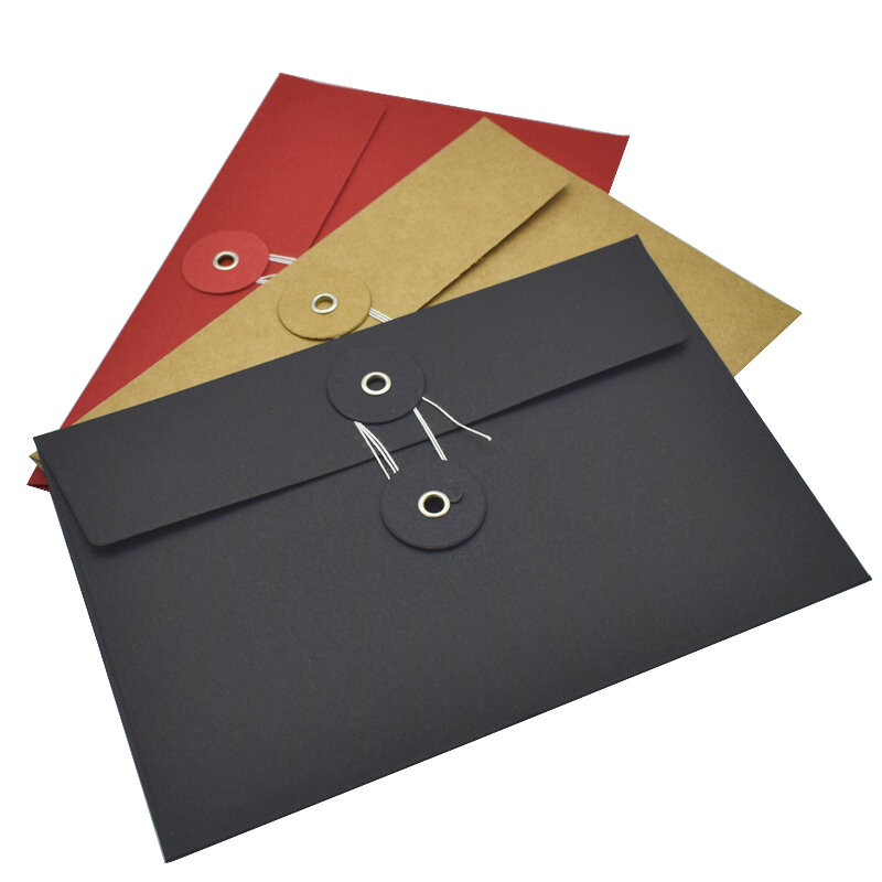 10 pçs retro engrossado envelope com rosca fivela carteira forma envelope para carta foto cartão de armazenamento escritório papelaria