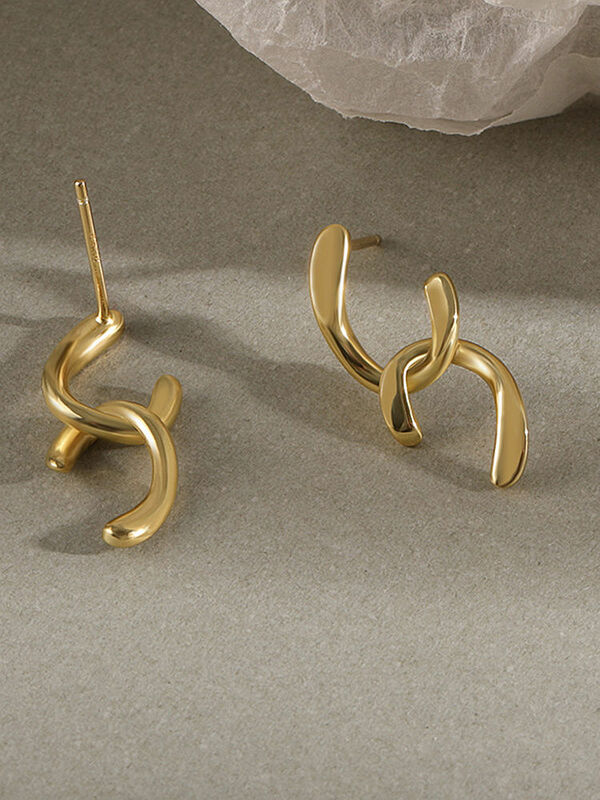 S'STEEL 925 Sterling Silver Irregular Stud Earrings Gift For Women Gold Designer Earing Trend 2021 Punk Accessories Fine Jewelry