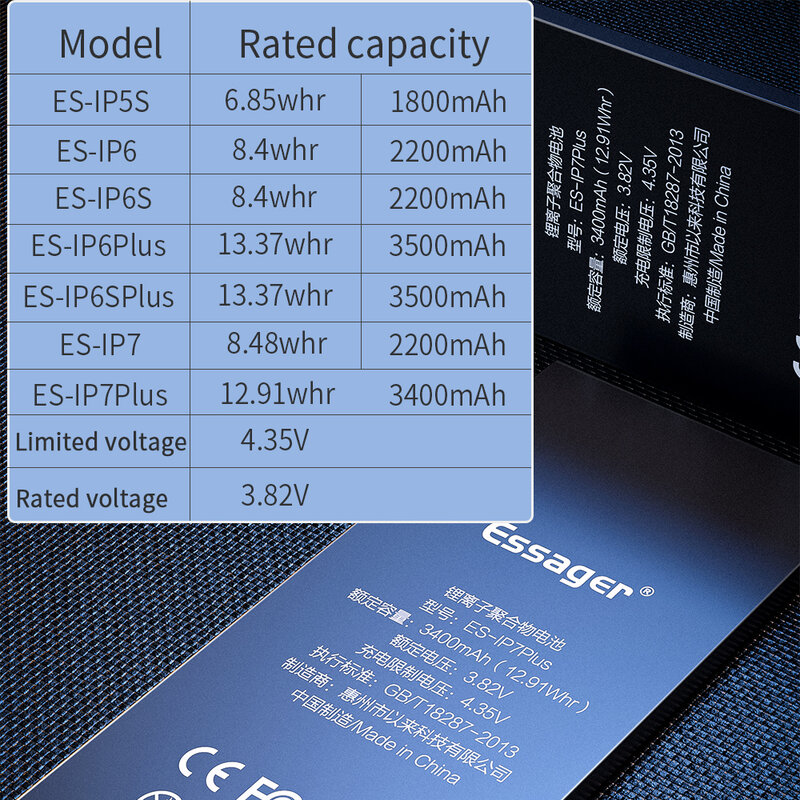 Essager-Batería de Repuesto para iPhone, Dispositivo de Alta Capacidad para Modelos 6, 6S, 5S, 5C, 7, 8, Plus, X, Y, Xs, Max, XR, 6Plus