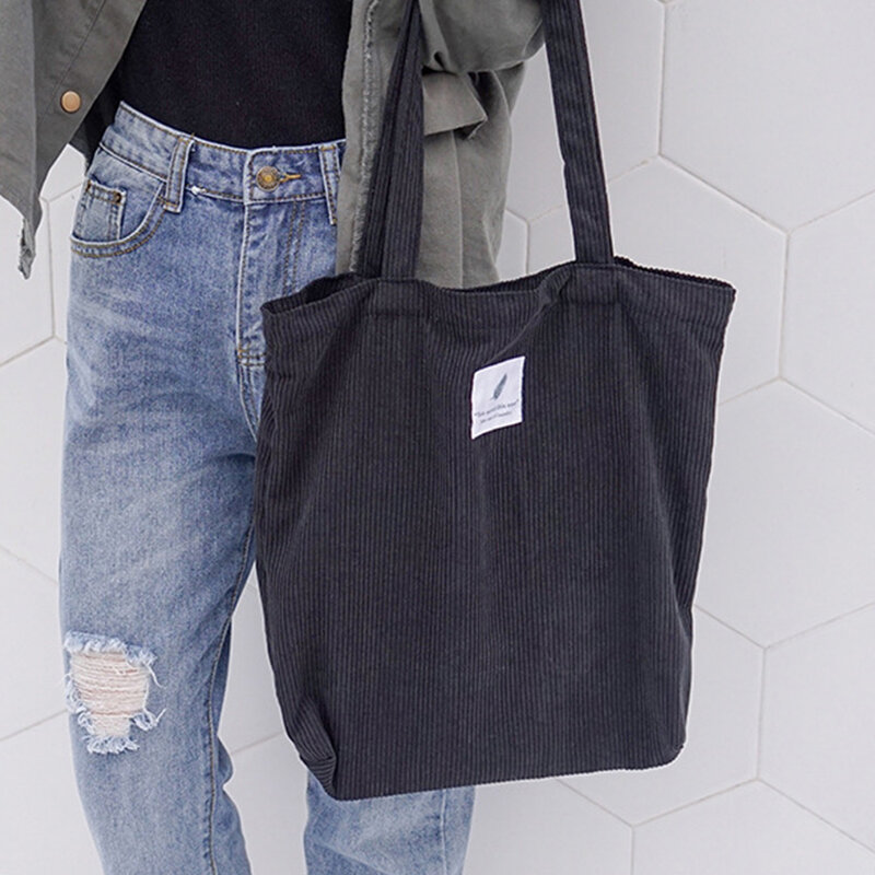 Taschen für Frauen 2021 Cord Schulter Tasche Reusable Einkaufstaschen Beiläufige Tote Weibliche Handtasche für EINE Bestimmte Anzahl von Dropshipping