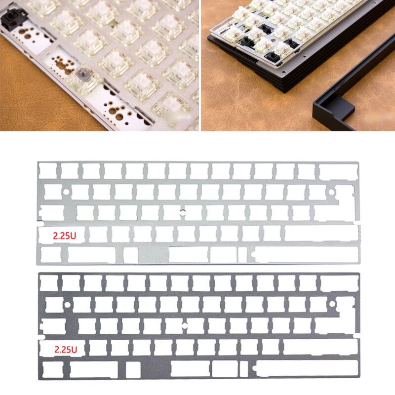 2.25u alu placa 60% dz60 gh60 placa para diy teclado mecânico de aço inoxidável transporte da gota