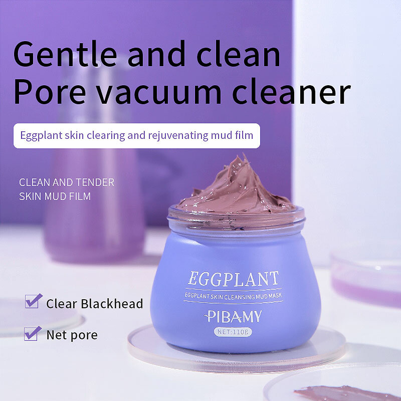 Korean Cosmetics Eggplant Mud Masks Facial Remove Blackheads Deep Clean Pores Daub Type Moisturizing Fresh Fragrance Face Cream