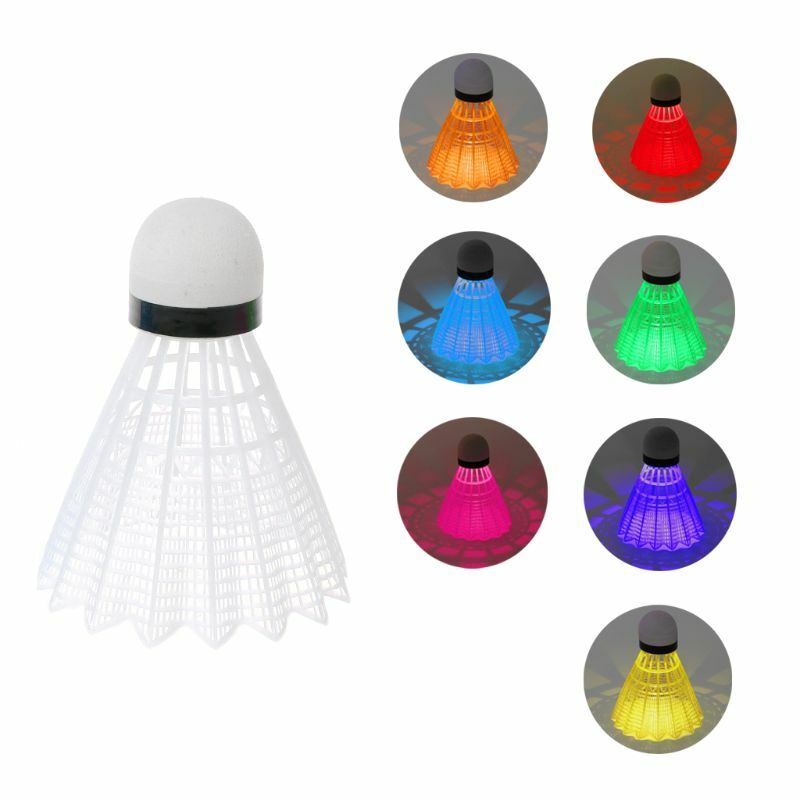 4 Buah Plastik Berwarna LED Bulu Tangkis Bercahaya Lampu Malam Gelap Aksesoris Kok Bulu Tangkis