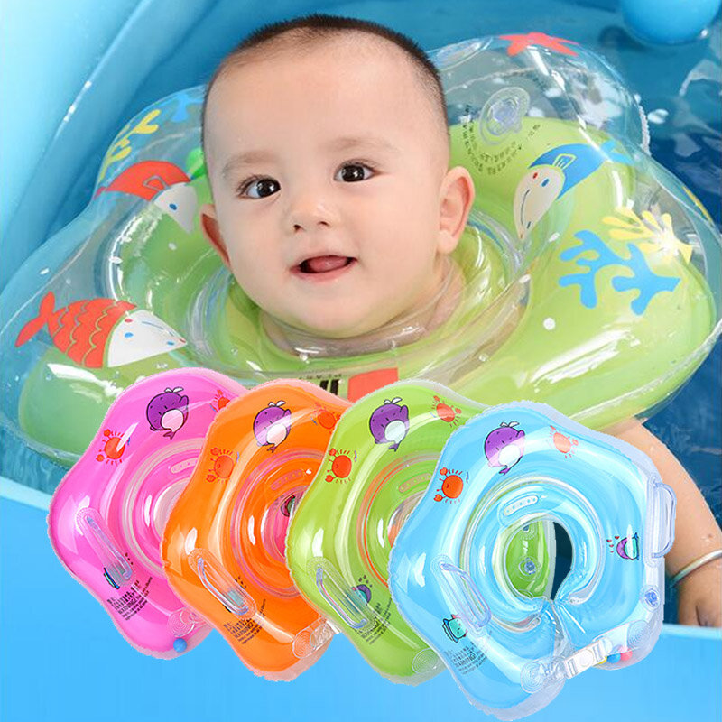 Accesorios de natación para bebé, tubo de Anillo para el cuello, flotador infantil de seguridad para el baño, flamenco inflable, agua inflable