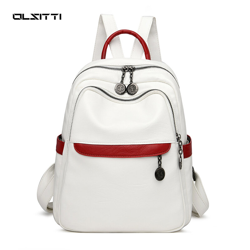 OLSITTI-고품질 패션 가죽 백팩, 2021 여성 대용량 여행 학교 가방 숙녀 레저 백팩 Mochila