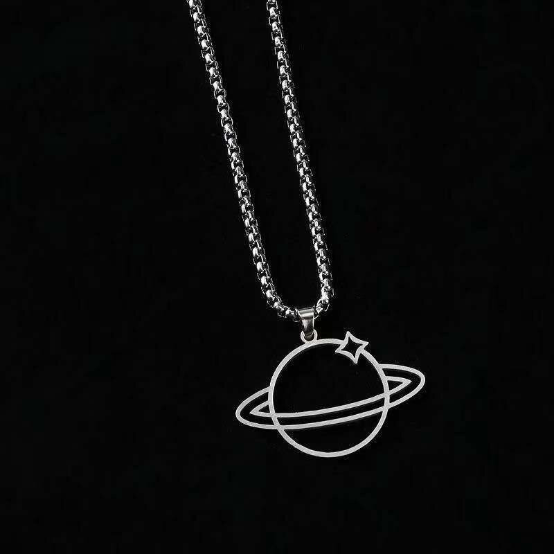 Ожерелье с полыми планетами в стиле хип-хоп ювелирные изделия на шею для мужчин и женщин Очаровательное длинное ожерелье из титановой стали...