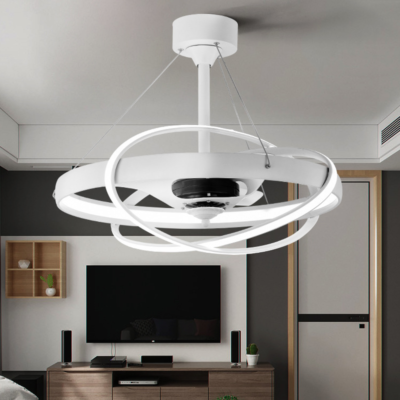 Ventilador de techo invisible de iones negativos de estilo europeo, lámpara LED con personalidad creativa para sala de estar y comedor