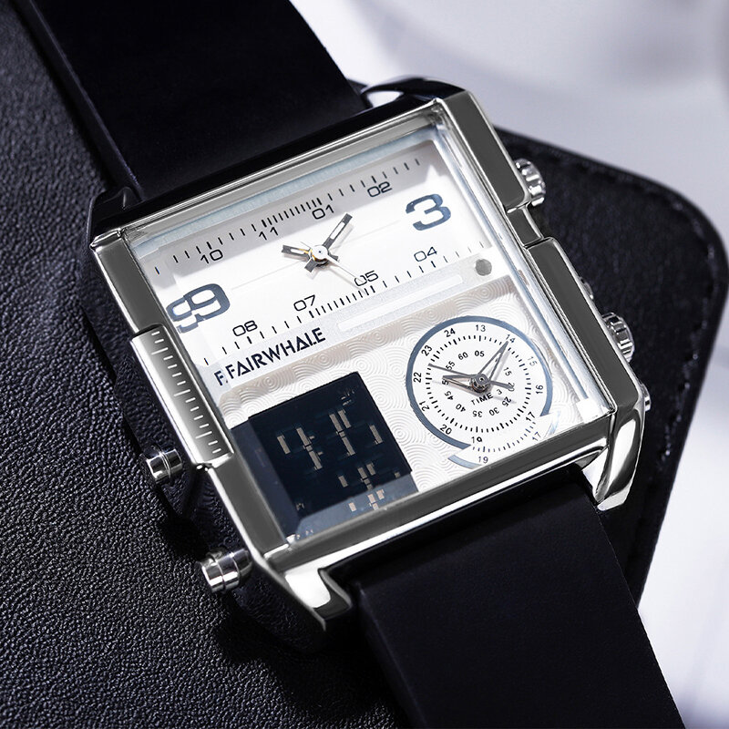 Mark Fairwhale Sport Multifunktionale Uhr Männer Digitale Hardlex Spiegel Wasserdichte Mann Armbanduhr Luminous, Chronograph,