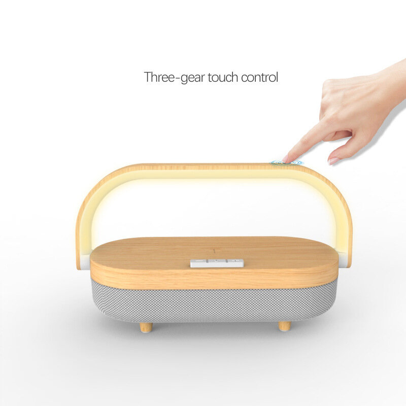 Ricarica wireless per smartphone iGaur, audio di connessione per altoparlanti Bluetooth 5.0, lampada da scrivania a LED touch lampada da comodino per camera da letto